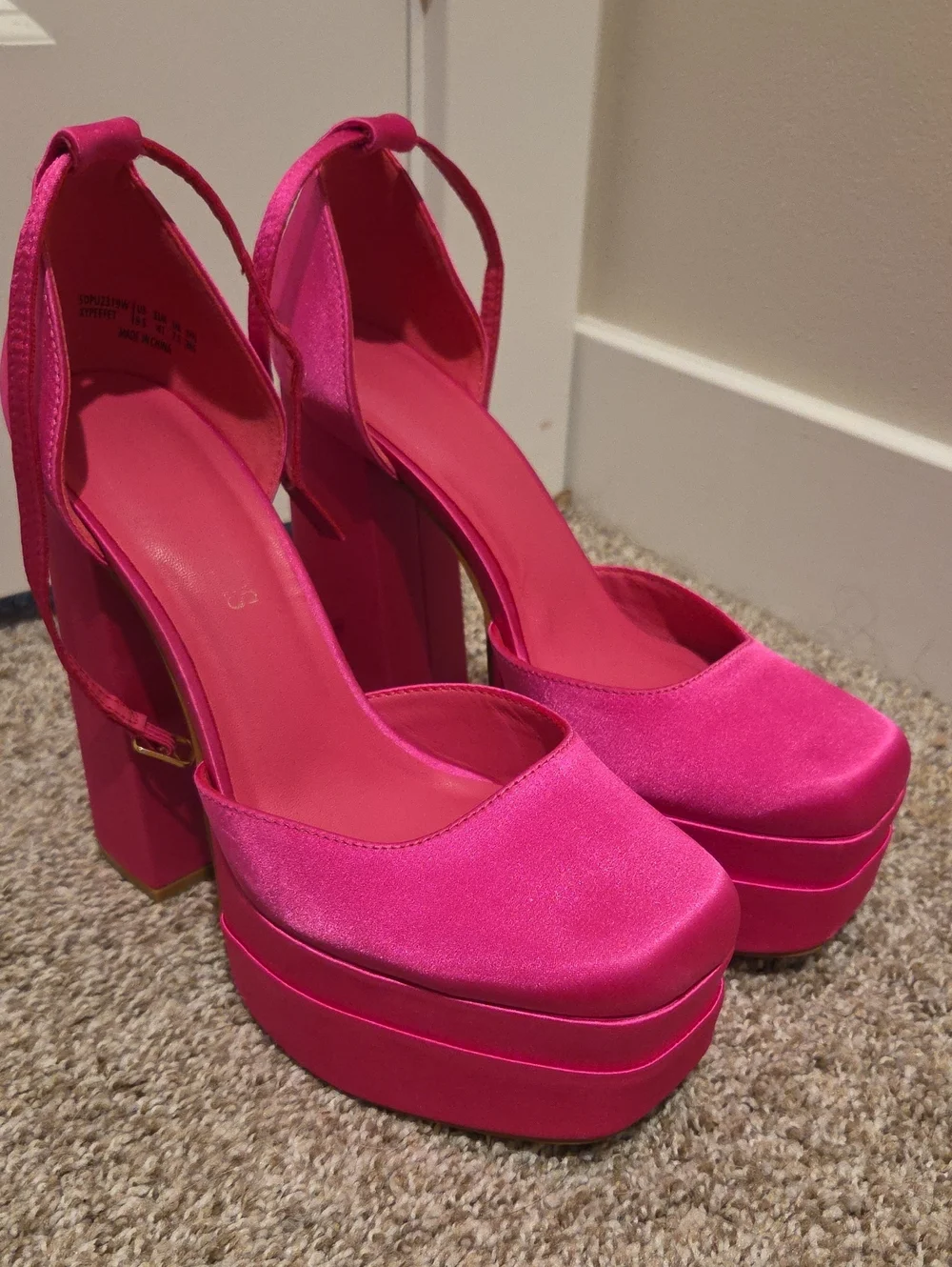 Women's Hot Pink Platform Heels